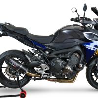 GPR exhaust compatible with  Yamaha Tracer 9 GT 2021-2024, Furore Evo4 Nero, Homologated legal full system exhaust, including removable db killer and catalyst 