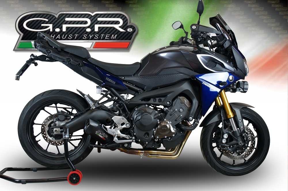 GPR exhaust compatible with  Yamaha Tracer 9 2021-2024, Furore Nero, Racing full system exhaust, including removable db killer 