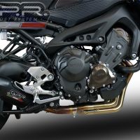 GPR exhaust compatible with  Yamaha Tracer 9 2021-2024, Furore Nero, Racing full system exhaust, including removable db killer 