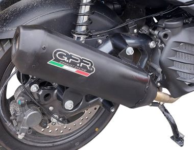 GPR exhaust compatible with  Bmw C 400 X -GT 2019-2020, Pentaroad Black, Homologated legal slip-on exhaust including removable db killer, link pipe and catalyst 