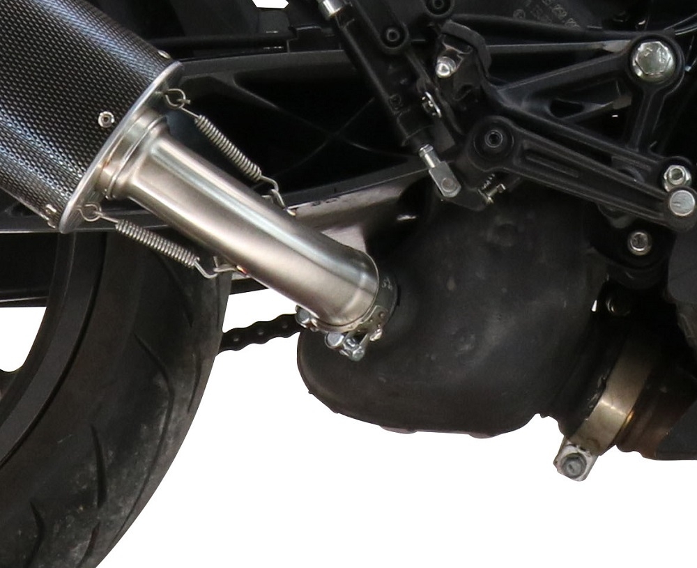 GPR exhaust compatible with  Ktm Duke 250 2021-2023, GP Evo4 Poppy, Homologated legal slip-on exhaust including removable db killer and link pipe 