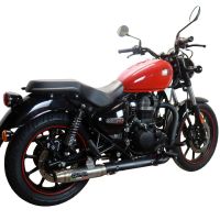 GPR exhaust compatible with  Royal Enfield Classic 350 2021-2023, Deeptone Inox, Slip-on exhaust legal for UK and non-EU markets including link pipe and removable db killer 