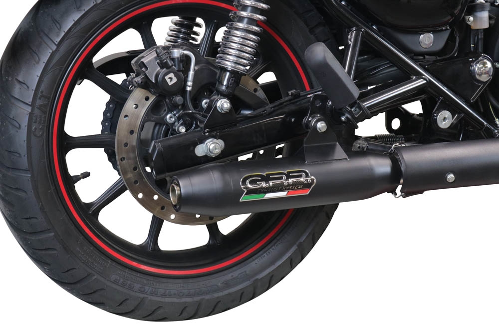 GPR exhaust compatible with  Royal Enfield Classic 350 2021-2023, Deeptone Nero, Slip-on exhaust legal for UK and non-EU markets including link pipe and removable db killer 