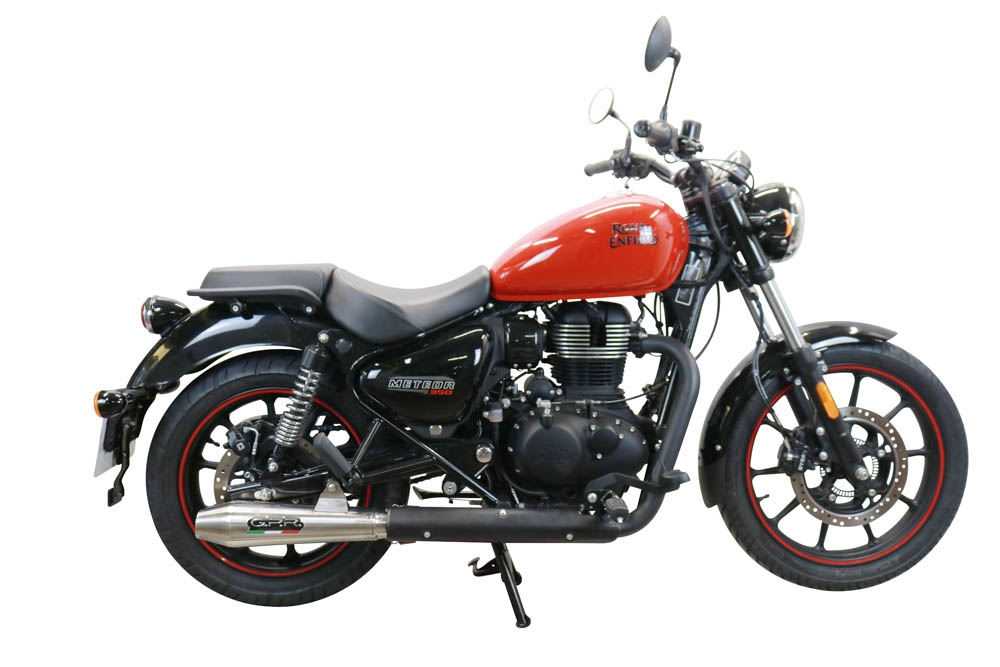 GPR exhaust compatible with  Royal Enfield Meteor 350 2021-2023, Ultracone, Homologated legal slip-on exhaust including removable db killer, link pipe and catalyst 