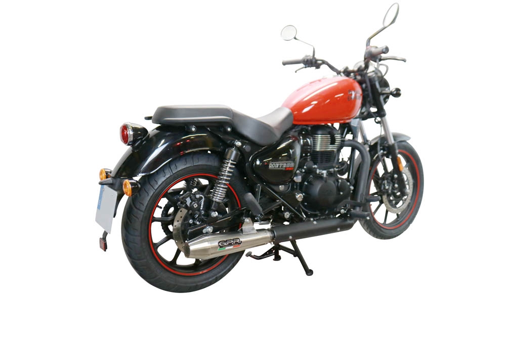 GPR exhaust compatible with  Royal Enfield Meteor 350 2021-2023, Ultracone, Homologated legal slip-on exhaust including removable db killer, link pipe and catalyst 