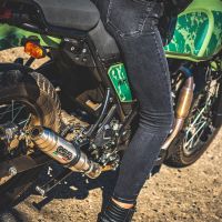 GPR exhaust compatible with  Royal Enfield Himalayan 410 Diam.36mm 2017-2020, Deeptone Inox, Slip-on exhaust legal for UK and non-EU markets including link pipe and removable db killer 