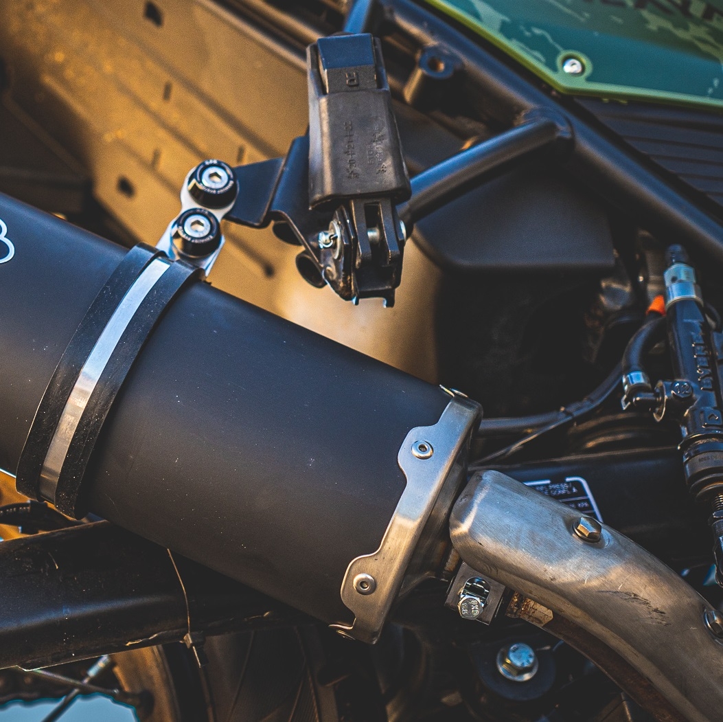 GPR exhaust compatible with  Royal Enfield Himalayan 410 Diam.36mm 2017-2020, Furore Nero, Slip-on exhaust legal for UK and non-EU markets including link pipe and removable db killer 