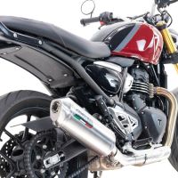 GPR exhaust compatible with  Triumph Scrambler 400 X 2023-2025, Satinox , Homologated legal slip-on exhaust including removable db killer and link pipe 