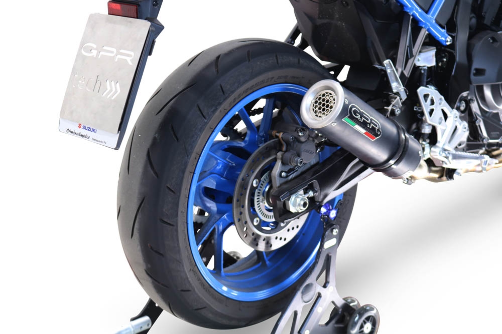 GPR exhaust compatible with  Suzuki Gsx-8S 2022-2024, M3 Black Titanium, Homologated legal full system exhaust, including removable db killer and catalyst 