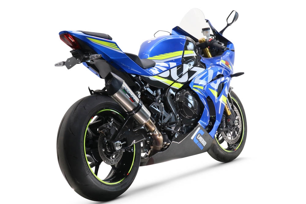 GPR exhaust compatible with  Suzuki Gsx-R 1000 - 1000 R  2021-2024, GP Evo4 Titanium, Homologated legal slip-on exhaust including removable db killer and link pipe 