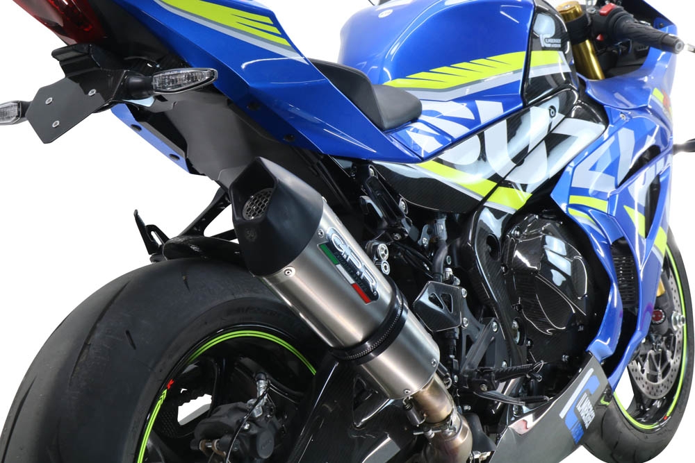 GPR exhaust compatible with  Suzuki Gsx-R 1000 - 1000 R  2021-2024, GP Evo4 Titanium, Homologated legal slip-on exhaust including removable db killer and link pipe 