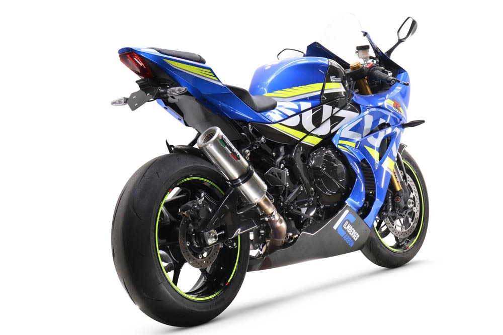 GPR exhaust compatible with  Suzuki Gsx-R 1000 - 1000 R  2021-2024, M3 Titanium Natural, Homologated legal slip-on exhaust including removable db killer and link pipe 