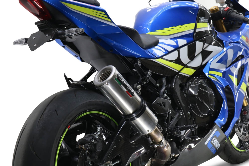 GPR exhaust compatible with  Suzuki Gsx-R 1000 - 1000 R  2021-2024, M3 Titanium Natural, Homologated legal slip-on exhaust including removable db killer and link pipe 