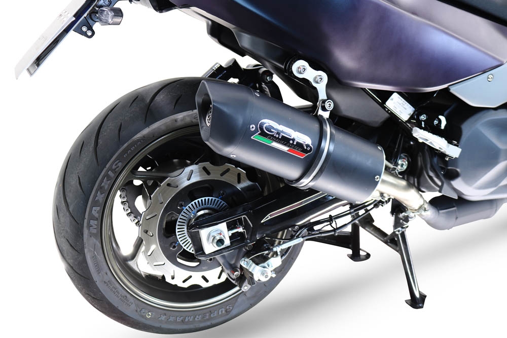 GPR exhaust compatible with  Sym Maxsym TL 508 2021-2024, Furore Evo4 Nero, Homologated legal slip-on exhaust including removable db killer and link pipe 