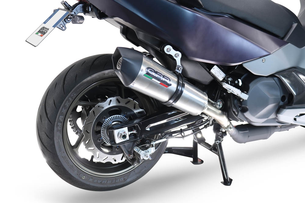 GPR exhaust compatible with  Sym Maxsym TL 508 2021-2024, GP Evo4 Titanium, Homologated legal slip-on exhaust including removable db killer and link pipe 