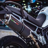 GPR exhaust compatible with  Triumph Tiger 850 2020-2024, Dual Poppy, Homologated legal slip-on exhaust including removable db killer and link pipe 