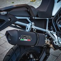 GPR exhaust compatible with  Triumph Tiger 900 2020-2023, Furore Evo4 Nero, Homologated legal slip-on exhaust including removable db killer and link pipe 