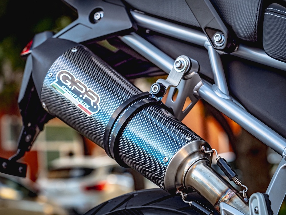 GPR exhaust compatible with  Triumph Tiger 850 2020-2024, GP Evo4 Poppy, Homologated legal slip-on exhaust including removable db killer and link pipe 