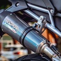 GPR exhaust compatible with  Triumph Tiger 850 2020-2024, GP Evo4 Poppy, Homologated legal slip-on exhaust including removable db killer and link pipe 