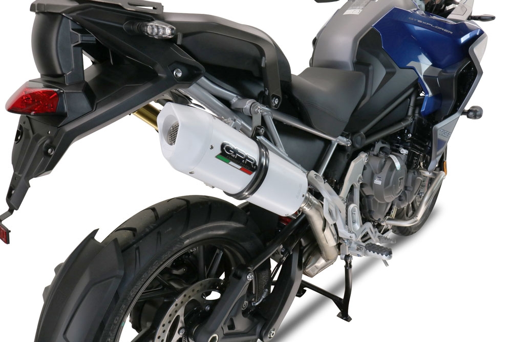 GPR exhaust compatible with  Triumph Tiger 1200 Gt - Rally 2022-2024, Albus Evo4, Homologated legal slip-on exhaust including removable db killer and link pipe 