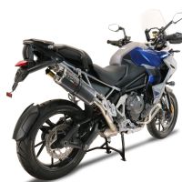 GPR exhaust compatible with  Triumph Tiger 1200 Gt - Rally 2022-2024, Dual Poppy, Homologated legal slip-on exhaust including removable db killer and link pipe 