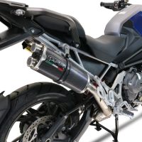 GPR exhaust compatible with  Triumph Tiger 1200 Gt - Rally 2022-2024, Dual Poppy, Homologated legal slip-on exhaust including removable db killer and link pipe 