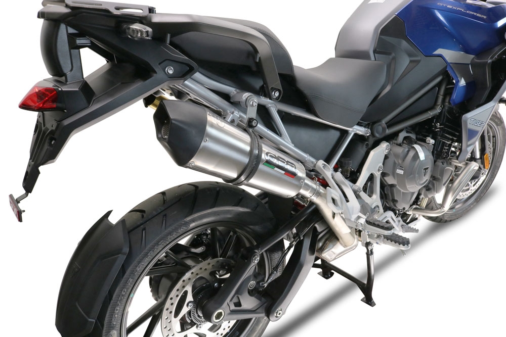 GPR exhaust compatible with  Triumph Tiger 1200 Gt - Rally 2022-2024, GP Evo4 Titanium, Homologated legal slip-on exhaust including removable db killer and link pipe 