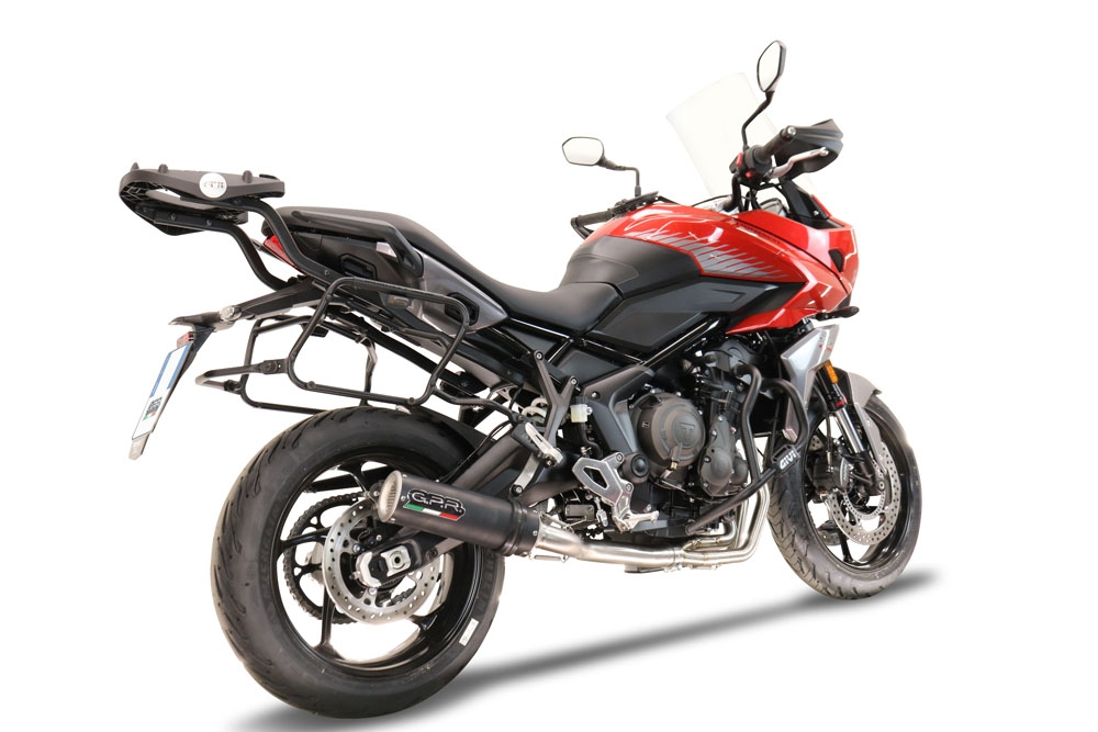 GPR exhaust compatible with  Triumph Tiger Sport 660 2022-2024, M3 Black Titanium, Homologated legal full system exhaust, including removable db killer and catalyst 