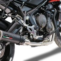 GPR exhaust compatible with  Triumph Tiger Sport 660 2022-2024, M3 Black Titanium, Homologated legal full system exhaust, including removable db killer and catalyst 