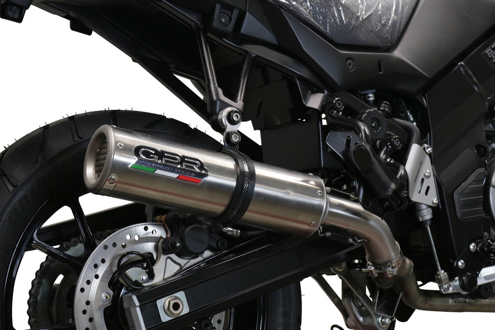 GPR exhaust compatible with  Suzuki V-Strom DL650 2017-2020, M3 Inox , Mid-full system exhaust legal for UK and non-EU markets including removable db killer 