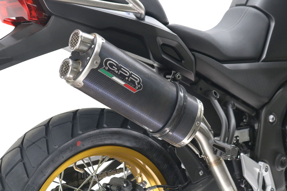 GPR exhaust compatible with  Voge 525DSX 2023-2024, Dual Poppy, Homologated legal slip-on exhaust including removable db killer and link pipe 