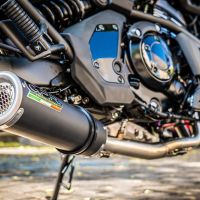 GPR exhaust compatible with  Kawasaki Vulcan 650 S 2014-2016, M3 Black Titanium, Homologated legal full system exhaust, including removable db killer and catalyst 