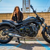 GPR exhaust compatible with  Kawasaki Vulcan 650 S 2017-2020, Ultracone, Homologated legal full system exhaust, including removable db killer and catalyst 