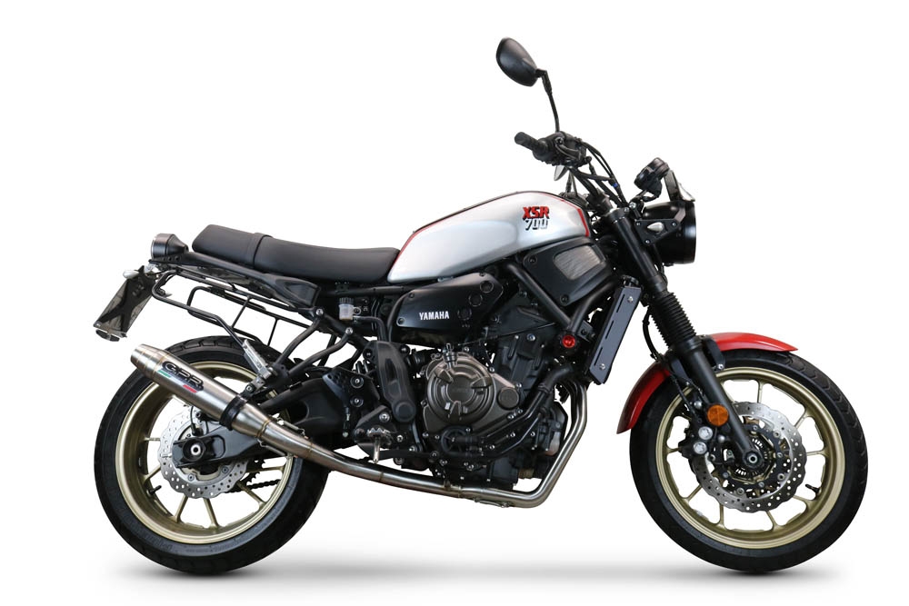 GPR exhaust compatible with  Yamaha Xsr 700 2021-2024, Deeptone Inox, full system exhaust legal for UK and non-EU countries including removable db killer 