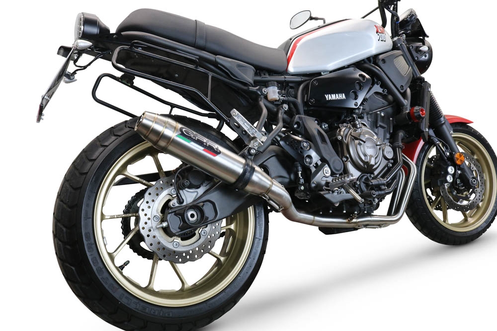 GPR exhaust compatible with  Yamaha Xsr 700 2021-2024, Deeptone Inox, full system exhaust legal for UK and non-EU countries including removable db killer 