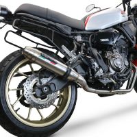 GPR exhaust compatible with  Yamaha Xsr 700 2021-2024, Deeptone Inox, full system exhaust legal for UK and non-EU countries including removable db killer 