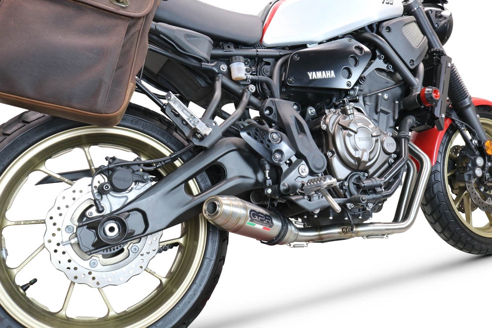 GPR exhaust compatible with  Yamaha Xsr 700 2021-2024, Deeptone Inox, full system exhaust legal for UK and non-EU countries including removable db killer 