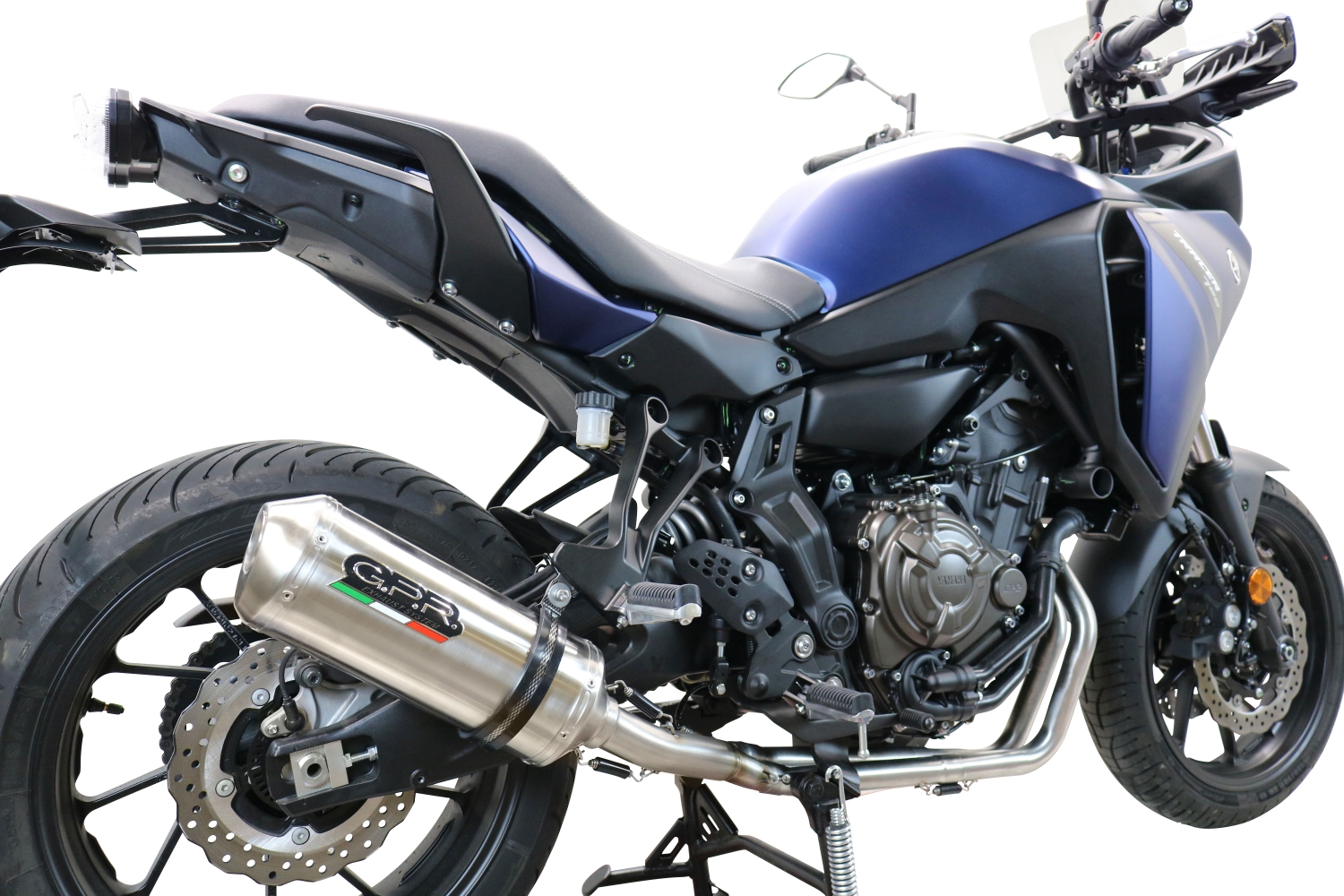 GPR exhaust compatible with  Yamaha Tracer 700 2020-2021, Satinox , full system exhaust legal for UK and non-EU countries including removable db killer 