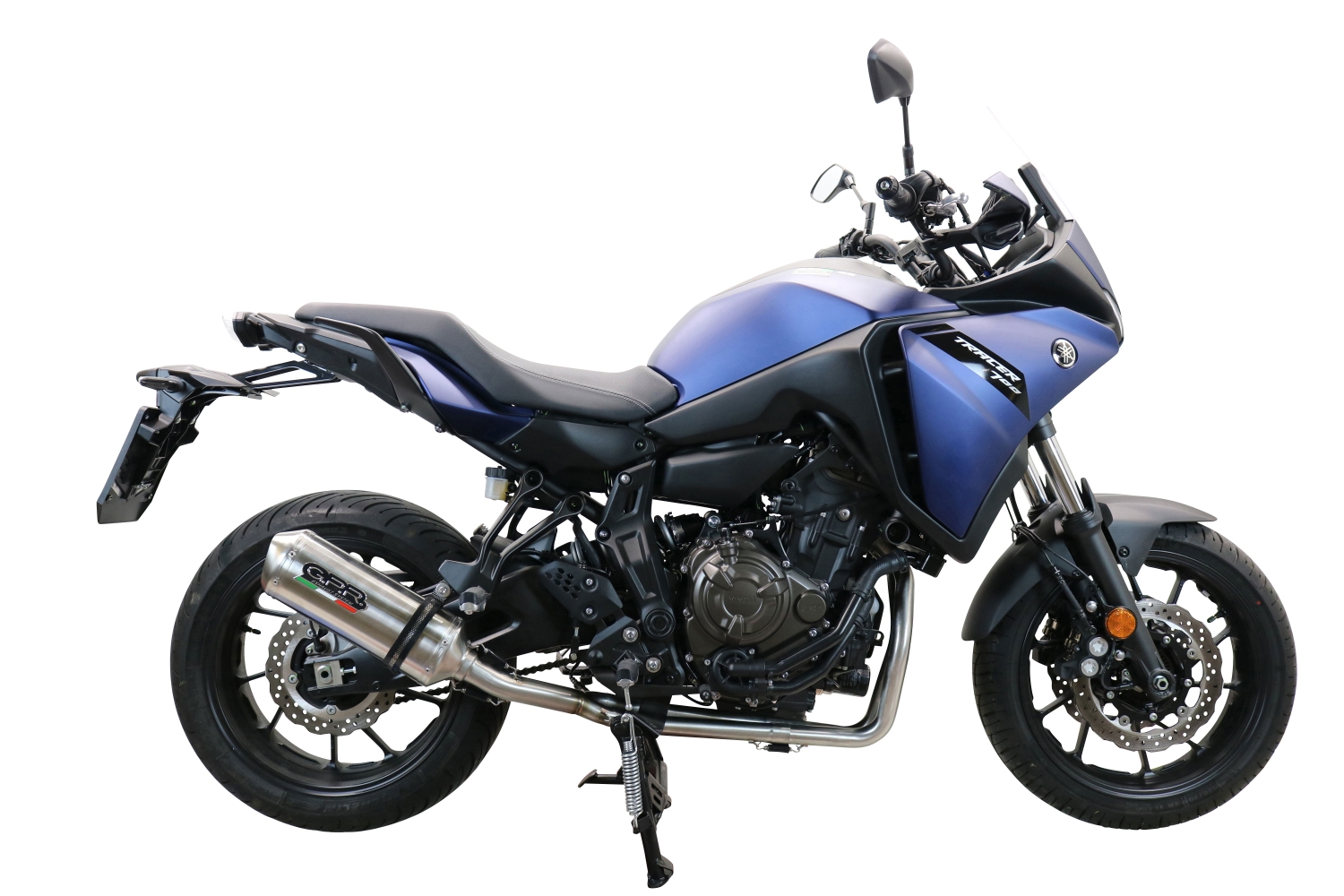 GPR exhaust compatible with  Yamaha Tracer 700 2020-2021, Satinox , full system exhaust legal for UK and non-EU countries including removable db killer 