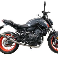 GPR exhaust compatible with  Yamaha Mt-07  2021-2024, Deeptone Inox, full system exhaust legal for UK and non-EU countries including removable db killer 