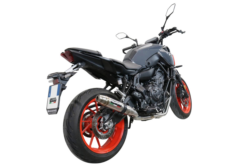 GPR exhaust compatible with  Yamaha Mt-07  2021-2024, Deeptone Inox, full system exhaust legal for UK and non-EU countries including removable db killer 