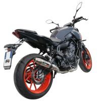 GPR exhaust compatible with  Yamaha Mt-07  2021-2024, Deeptone Inox, full system exhaust legal for UK and non-EU countries including removable db killer 