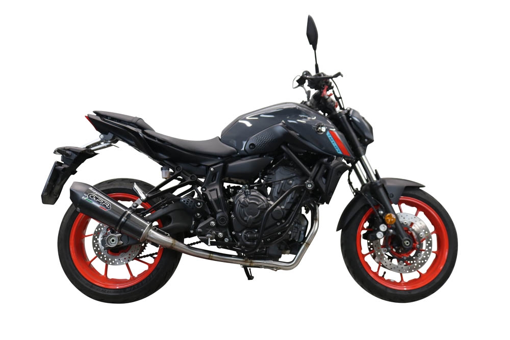 GPR exhaust compatible with  Yamaha Mt-07  2021-2024, GP Evo4 Poppy, Homologated legal full system exhaust, including removable db killer and catalyst 