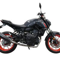 GPR exhaust compatible with  Yamaha Mt-07  2021-2024, GP Evo4 Poppy, Homologated legal full system exhaust, including removable db killer and catalyst 