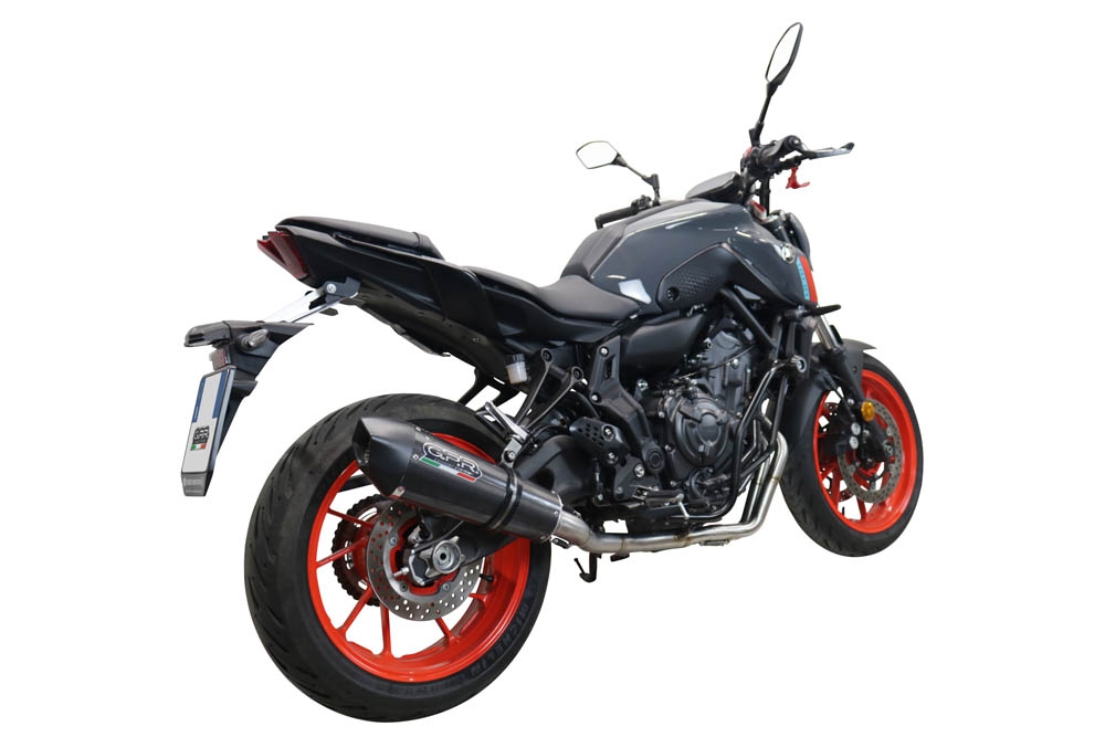 GPR exhaust compatible with  Yamaha Mt-07  2021-2024, GP Evo4 Poppy, Homologated legal full system exhaust, including removable db killer and catalyst 