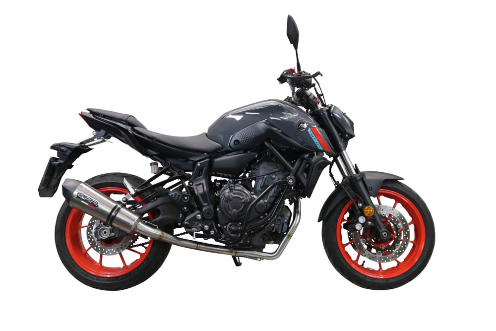 GPR exhaust compatible with  Yamaha Mt-07  2021-2024, GP Evo4 Titanium, Homologated legal full system exhaust, including removable db killer and catalyst 