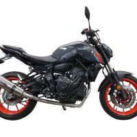 GPR exhaust compatible with  Yamaha Mt-07  2021-2024, GP Evo4 Titanium, Homologated legal full system exhaust, including removable db killer and catalyst 