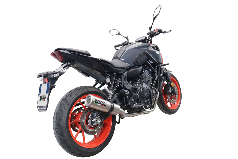 GPR exhaust compatible with  Yamaha Mt-07  2021-2024, M3 Inox , full system exhaust legal for UK and non-EU countries including removable db killer 