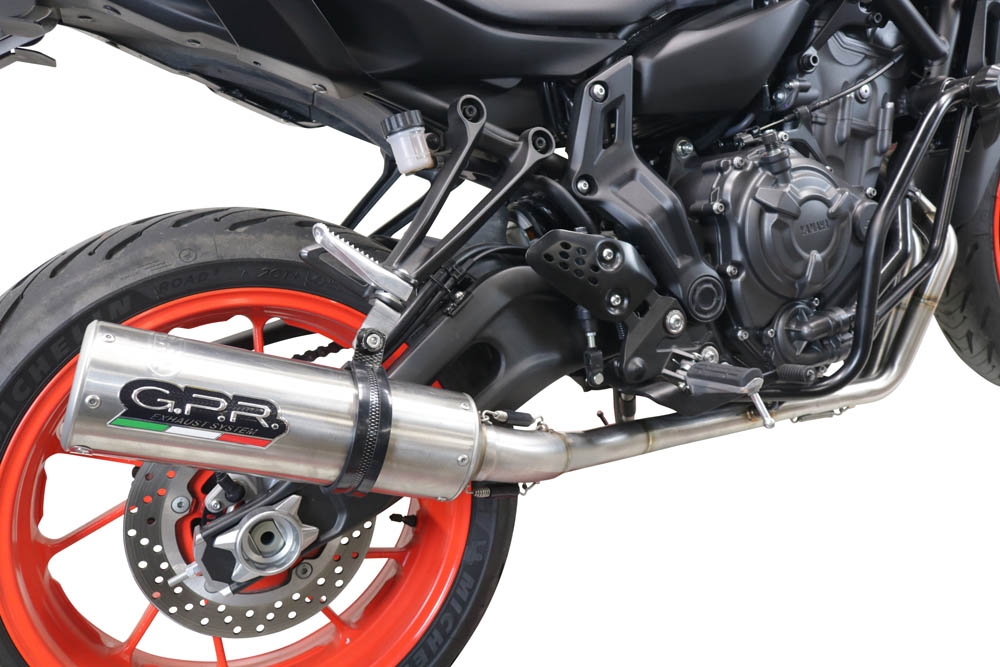 GPR exhaust compatible with  Yamaha Mt-07  2021-2024, M3 Inox , full system exhaust legal for UK and non-EU countries including removable db killer 