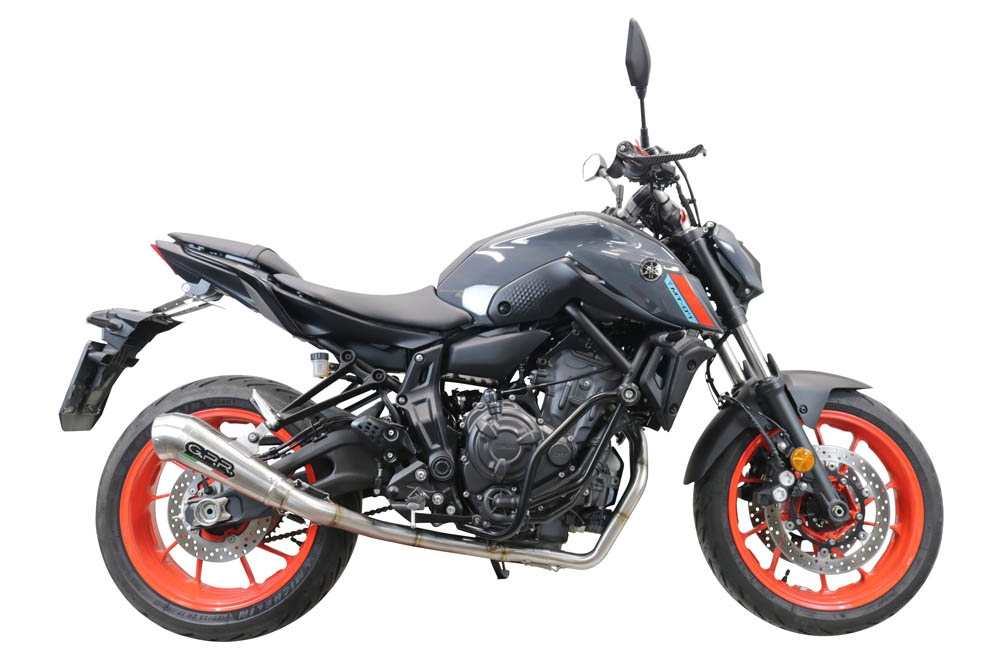 GPR exhaust compatible with  Yamaha Mt-07  2021-2024, Powercone Evo, Homologated legal full system exhaust, including removable db killer and catalyst 